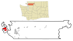 Округ Скаджит, штат Вашингтон, зарегистрированный и некорпоративный, Anacortes Highlighted.svg