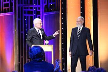 Martin with David Letterman at the Peabody Awards in 2016 Steve Martin presenting the Individual Peabody Award to David Letterman at the 75th Annual Peabody Awards.jpg