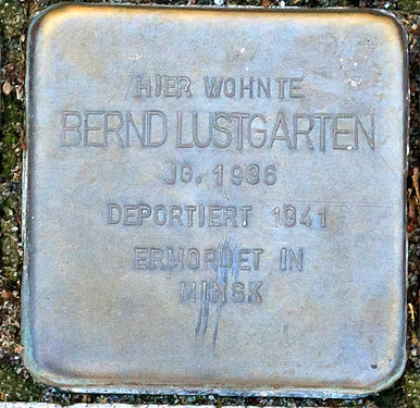 Stolperstein für Bernd Lustgarten an der Bachstraße 75 in Bremen