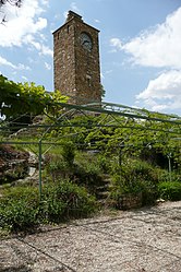 The clock tower in Puyméras