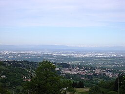 Vaugneray, vue vers Lyon et smile Mont Blanc. 
 JPG