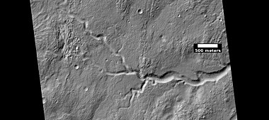 Branched channel, as seen by HiRISE under HiWish program