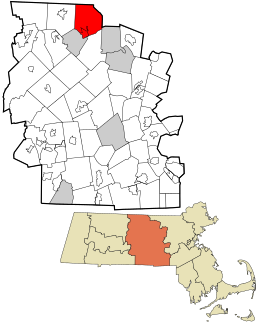 Location in Worcester County and the state of Massachusetts.