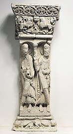 Pilier roman, Saint Pierre et saint Paul (Gilabertus de Toulouse, Musée des Augustins, 1120-1140).