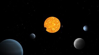 TOI-178と周囲の6個の惑星の想像図