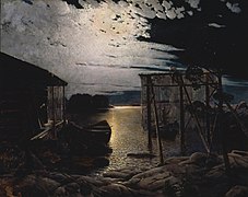 Kalastuspaikka kuutamolla, 1883