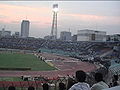 Toeschouwers in het stadion.