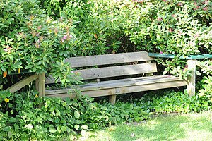 Bench in fence