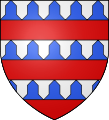 Barry of six vair and gules, arms of the Lords of Coucy
