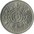 II. Erzsébet 1967-es 2 shillinges (florin) érméje