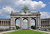 The Cinquantenaire Arcade in Brussels, Belgium, built for the National Exhibition of 1880 to commemorate the 50th anniversary of Belgian independence