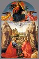 Domenico Ghirlandaio (bottega), Cristo in gloria con quattro santi e un donatore, tempera su tavola