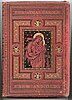 Hardback book with a red cover, the title "Christmas Carols, New and Old" and an image of the Virgin Mary and Jesus