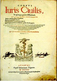 Corpus Iuris Civilis, 1607 Corpus iuris ciuilis lugdvni 1607.jpg