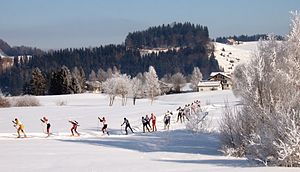 English: Cross-country skiing on Schwedentritt...