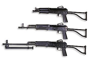 komplet CZ 2000 (ČZ 2000) LADA obsahující samopal, útočnou pušku a univerzální kulomet