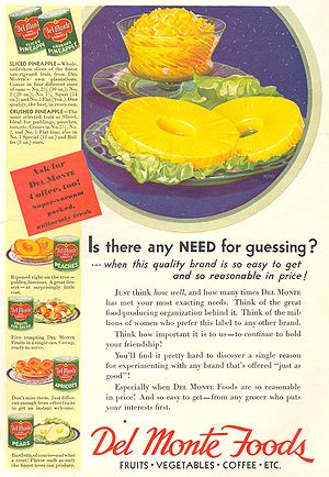 1932 advertisement for Del Monte Foods canned ...