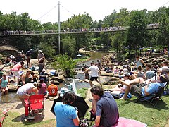 Crowds at Falls Park on the Reedy for the solar eclipse of August 21, 2017