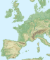 Carte topographique muette de l'Europe de l'Ouest, pouvant servir de fond de carte pour les cartes du Tour de France.