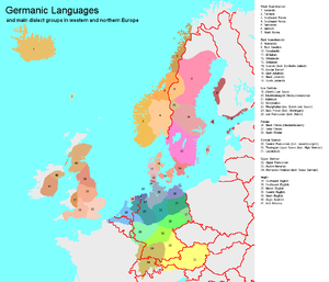 Germanic languages and main dialectgroups in w...