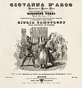 Giovanna d’Arco, Titelblatt des Klavierauszugs, um 1846