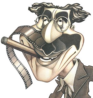 Propoño unha caricatura do actor Groucho Marx (do que temos citas abondo no Wikiquote) xa que a maiores da súa calidade, coido que sería bó ter en portada un debuxo para animar a algún leitor a que colabore dese xeito na Galipedia