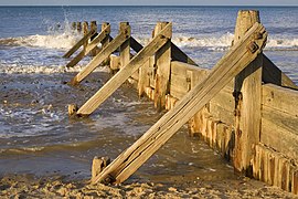 Groyne at Mundesley, Norfolk, UK.