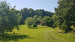 Hütte des Angelsportvereins Lauda zwischen großem und kleinem See[1]