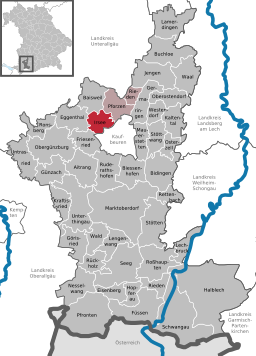 Läget för Irsee i Landkreis Ostallgäu