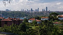 A view of Levent from Kanlica across the Bosporus Istanbul Levent skyline.jpg