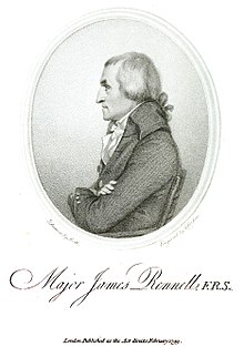 Profile engraving of James Rennell (1799)