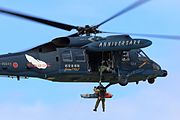 UH-60Jによる負傷者救助の訓練
