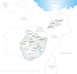 Kaart van Appenzell Innerrhoden