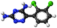 Lamotrigine ball-and-stick model.png