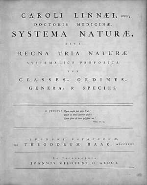 The title page of Systema Naturae, Leiden (1735) Linne-Systema Naturae 1735.jpg