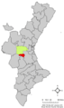 Розташування муніципалітету Дос-Агуас у автономній спільноті Валенсія