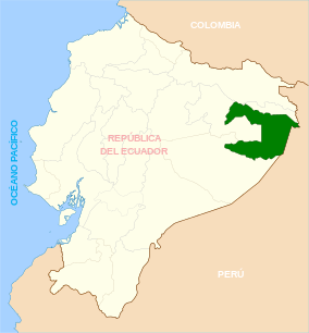 Map showing the location of Yasuni National Park