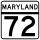 Maryland Route 72 marker