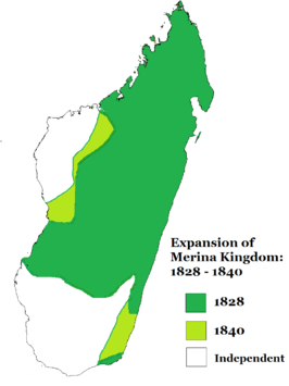 Imerina in 1828 en 1840