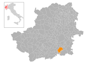 Poziția localității Carignano