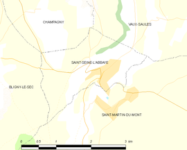 Mapa obce Saint-Seine-l’Abbaye