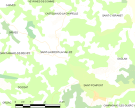 Mapa obce Saint-Laurent-la-Vallée