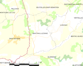 Mapa obce Saint-Paul-Lizonne