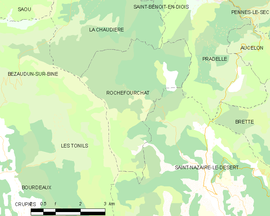 Mapa obce Rochefourchat