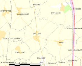 Mapa obce Ervillers