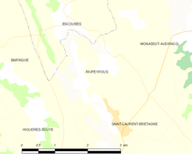 Mapa obce Riupeyrous