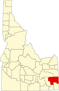 Map of Ajdaho highlighting Caribou County