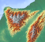 Position of Taganga with respect to the Sierra Nevada de Santa Marta