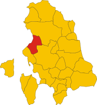 Locatie van Gonnesa in Zuid-Sardinië (SU)