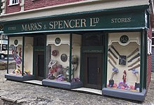 Representation of historic store from the 1930s, Bekonscot model village, UK Marks and Spencer shop, Bekonscot.JPG